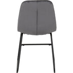Athens Rect & Lukas Dining Set X4 Chairs - Concrete/Grey Velvet
