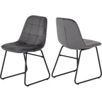 Lukas Dining Chair X2 Per Box - Grey Velvet