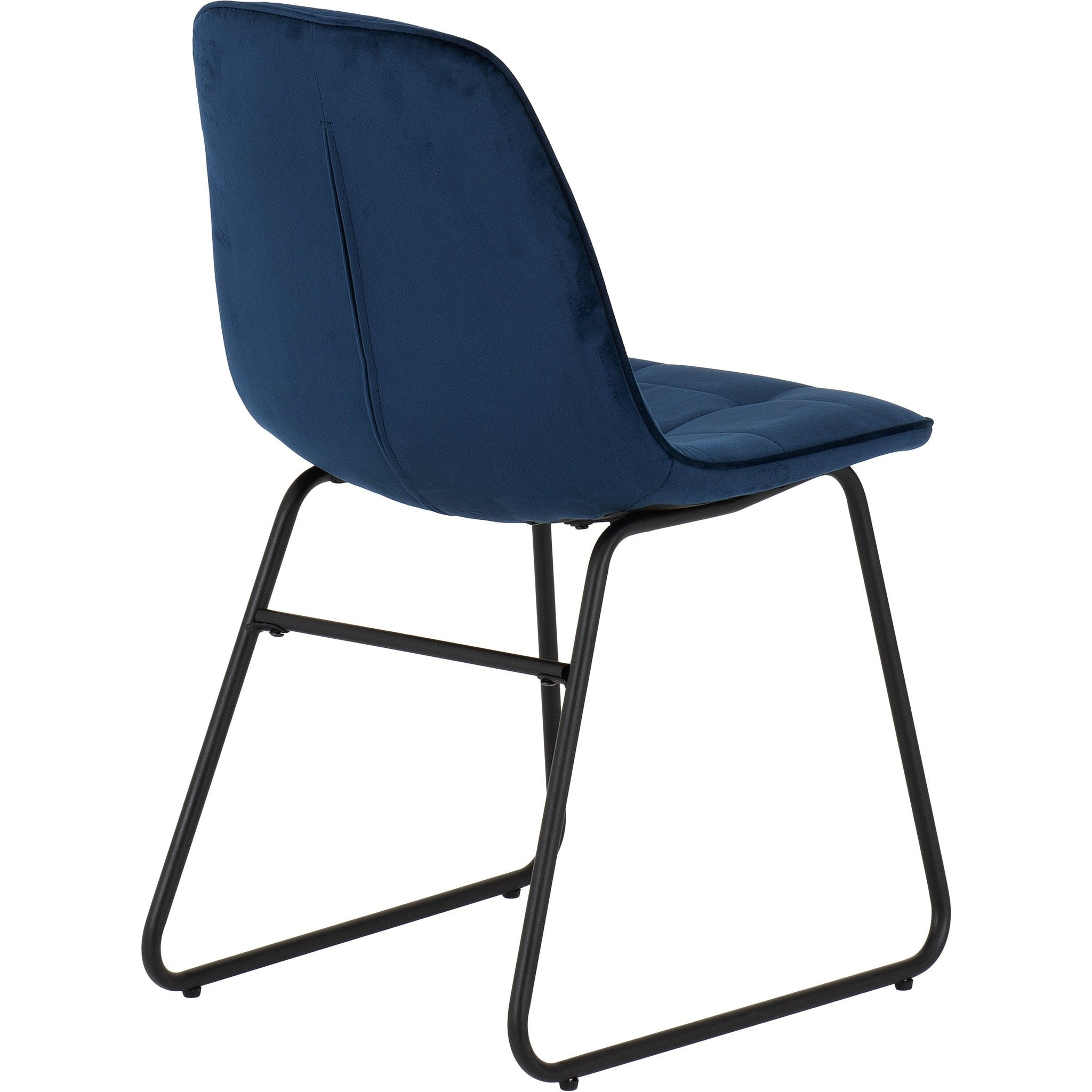 Quebec Wave & Lukas Dining Set X4 Chairs - Medium Oak Effect/Sapphire Blue Velvet