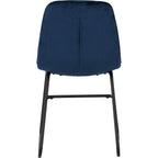 Athens Round & Lukas Dining Set X4 Chairs - Concrete/Sapphire Blue Velvet