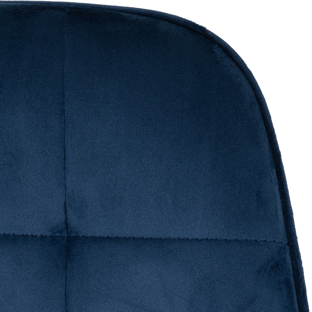 Quebec Wave & Lukas Dining Set X4 Chairs - Medium Oak Effect/Sapphire Blue Velvet