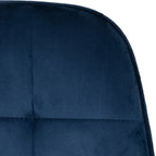 Quebec Wave & Lukas Dining Set X4 Chairs - Medium Oak Effect/Sapphire Blue Velvet