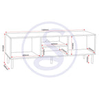Leon 2 Door Tv Unit - Medium Oak Effect