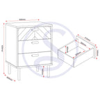 Leon 3 Drawer Bedside - Medium Oak Effect