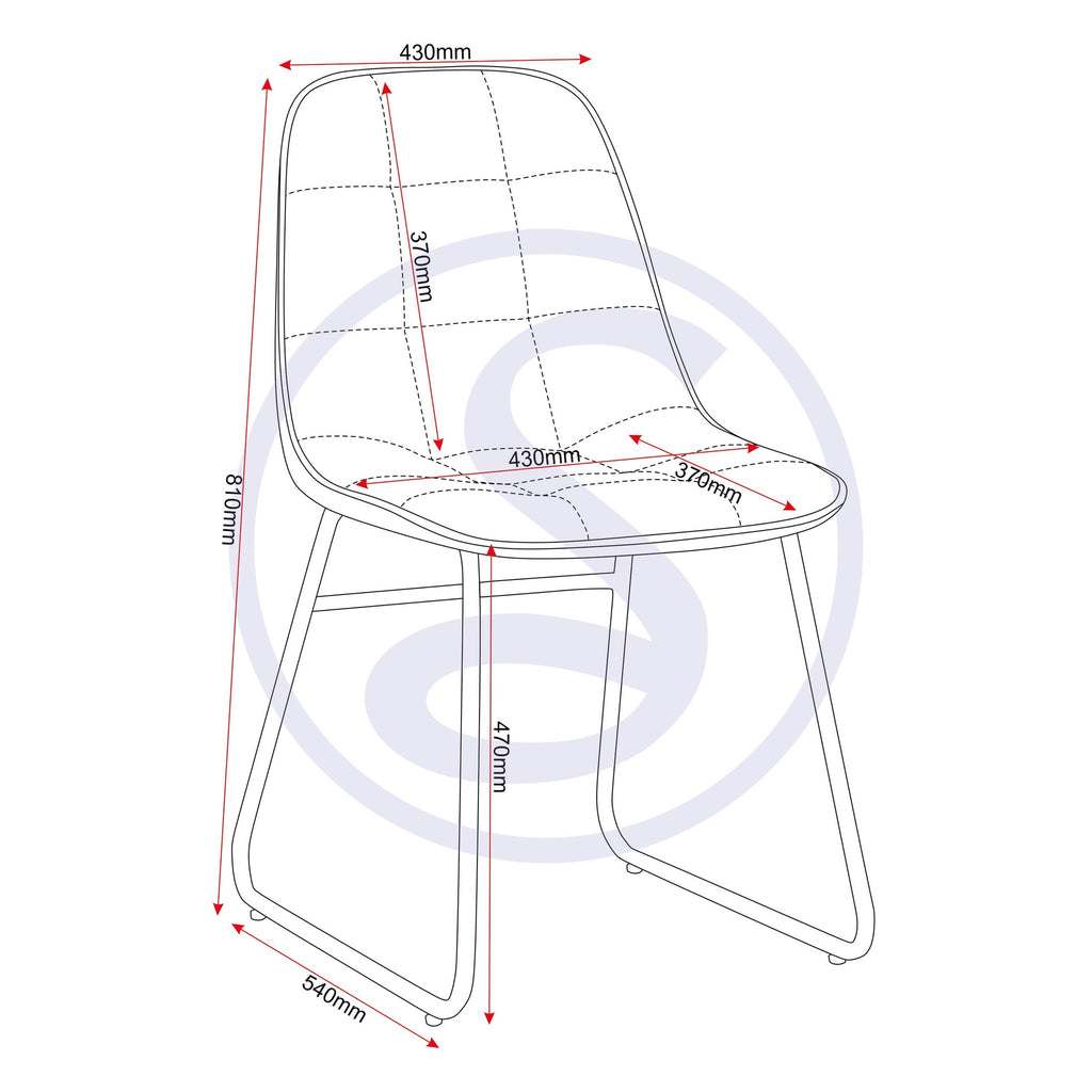 Lukas Dining Chair X2 Per Box - Grey Velvet