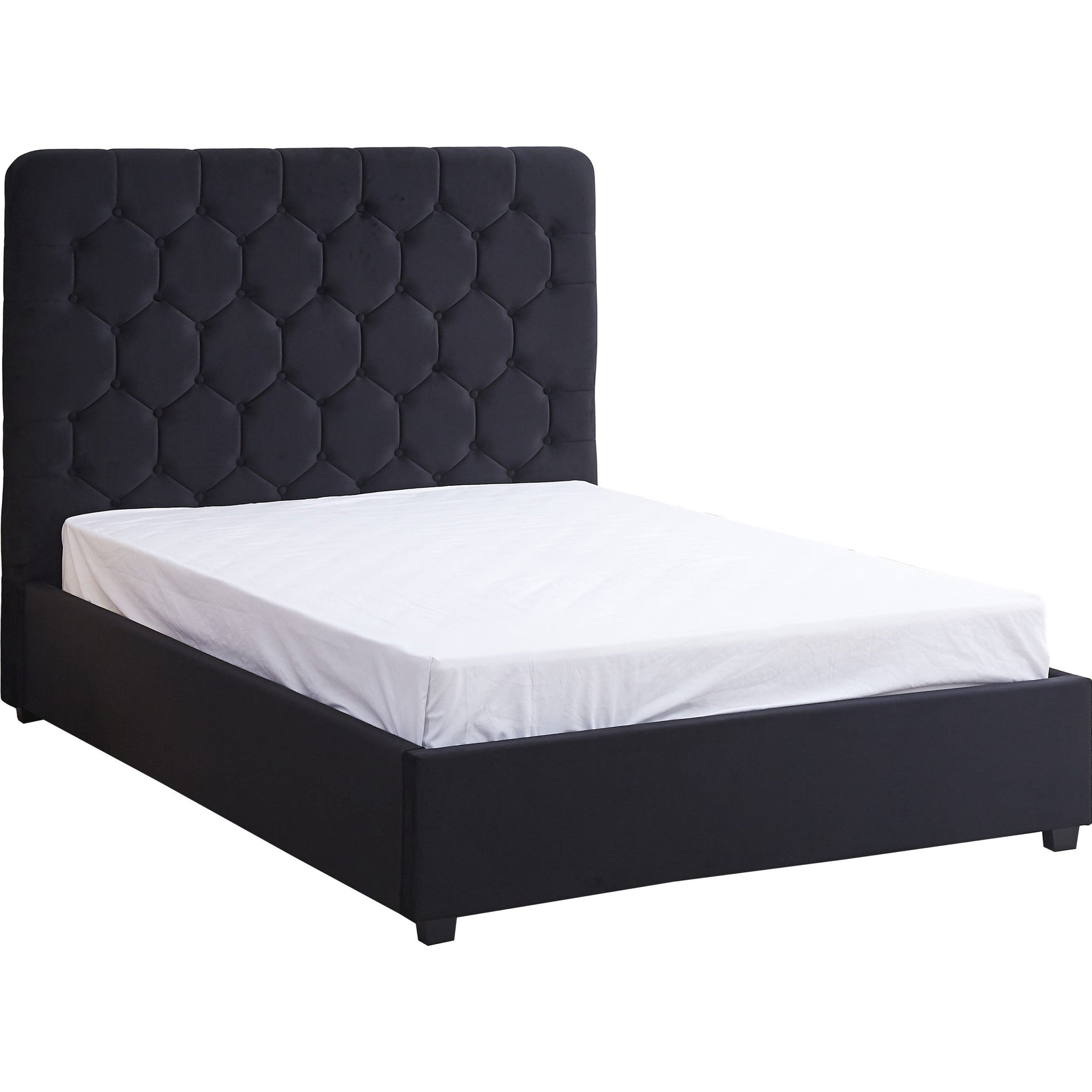 Madison 5' Bed - Black Velvet Fabric