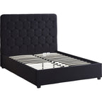 Madison 4'6" Bed - Black Velvet Fabric