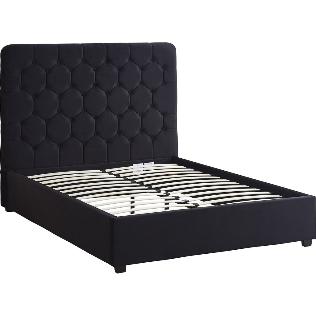 Madison 5' Bed - Black Velvet Fabric