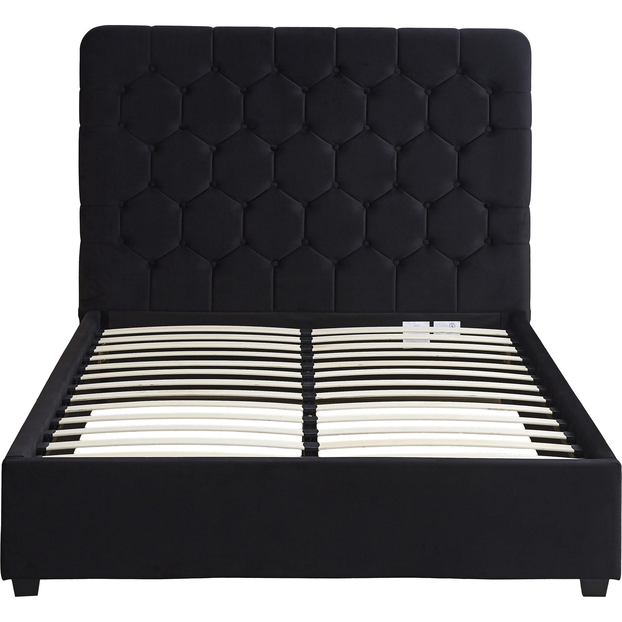 Madison 4'6" Bed - Black Velvet Fabric