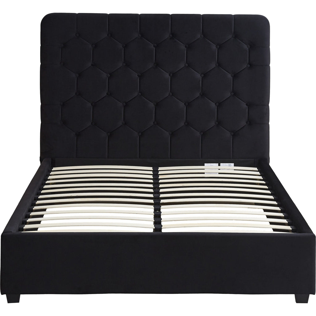 Madison 5' Bed - Black Velvet Fabric
