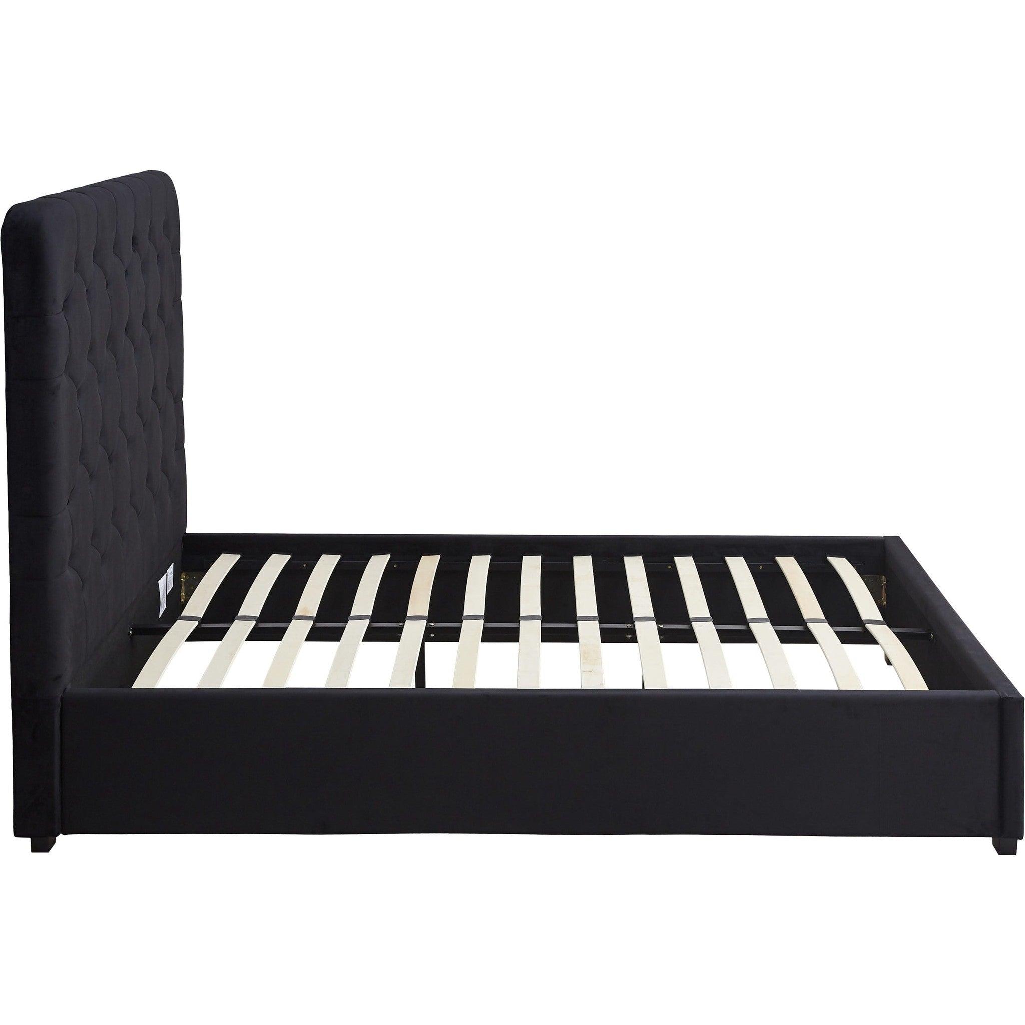 Madison 5' Bed - Black Velvet Fabric
