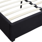 Madison 4'6" Bed - Black Velvet Fabric