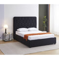 Madison 4'6" Bed - Black Velvet Fabric