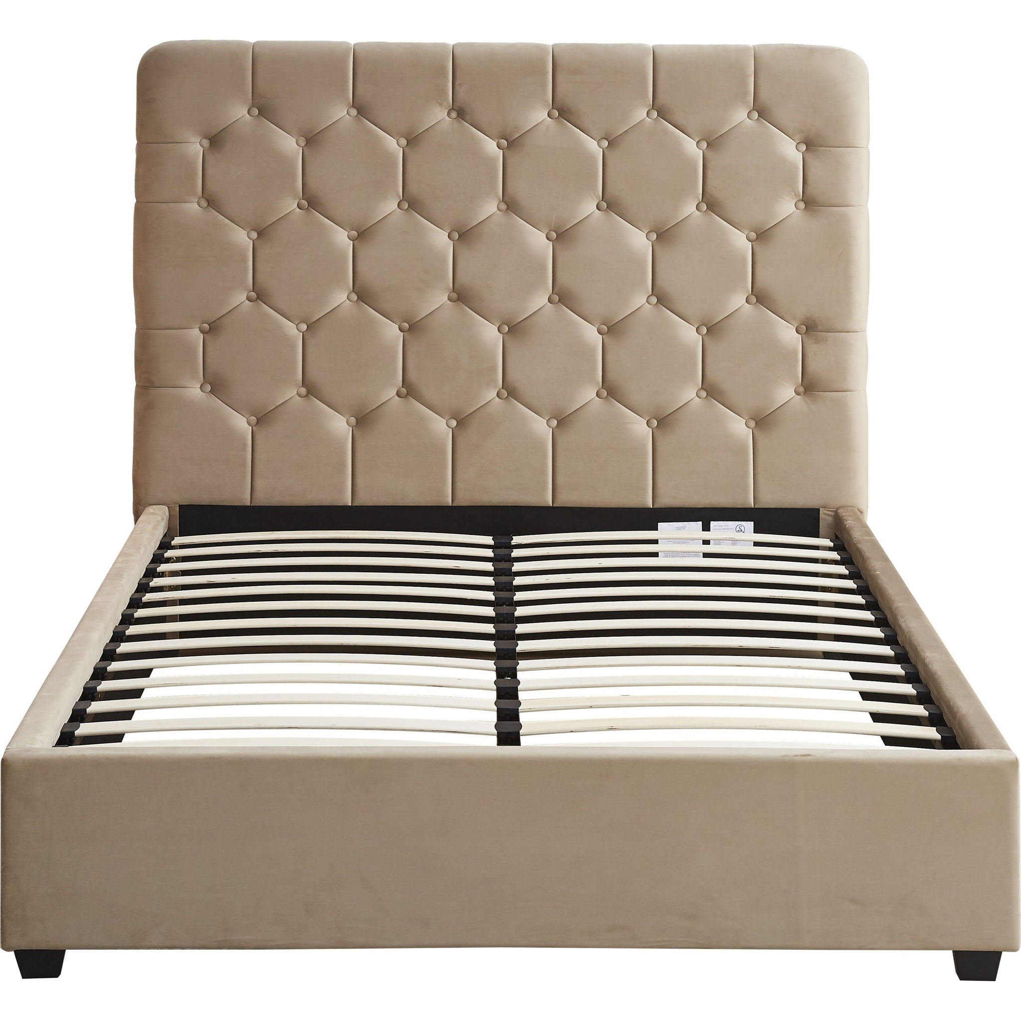 Madison 5' Bed - Fawn Velvet Fabric