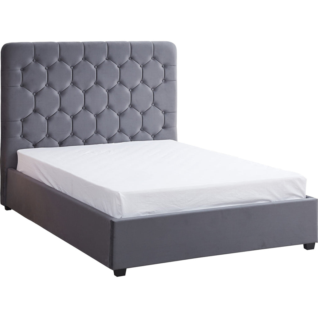 Madison 5' Bed - Grey Velvet Fabric