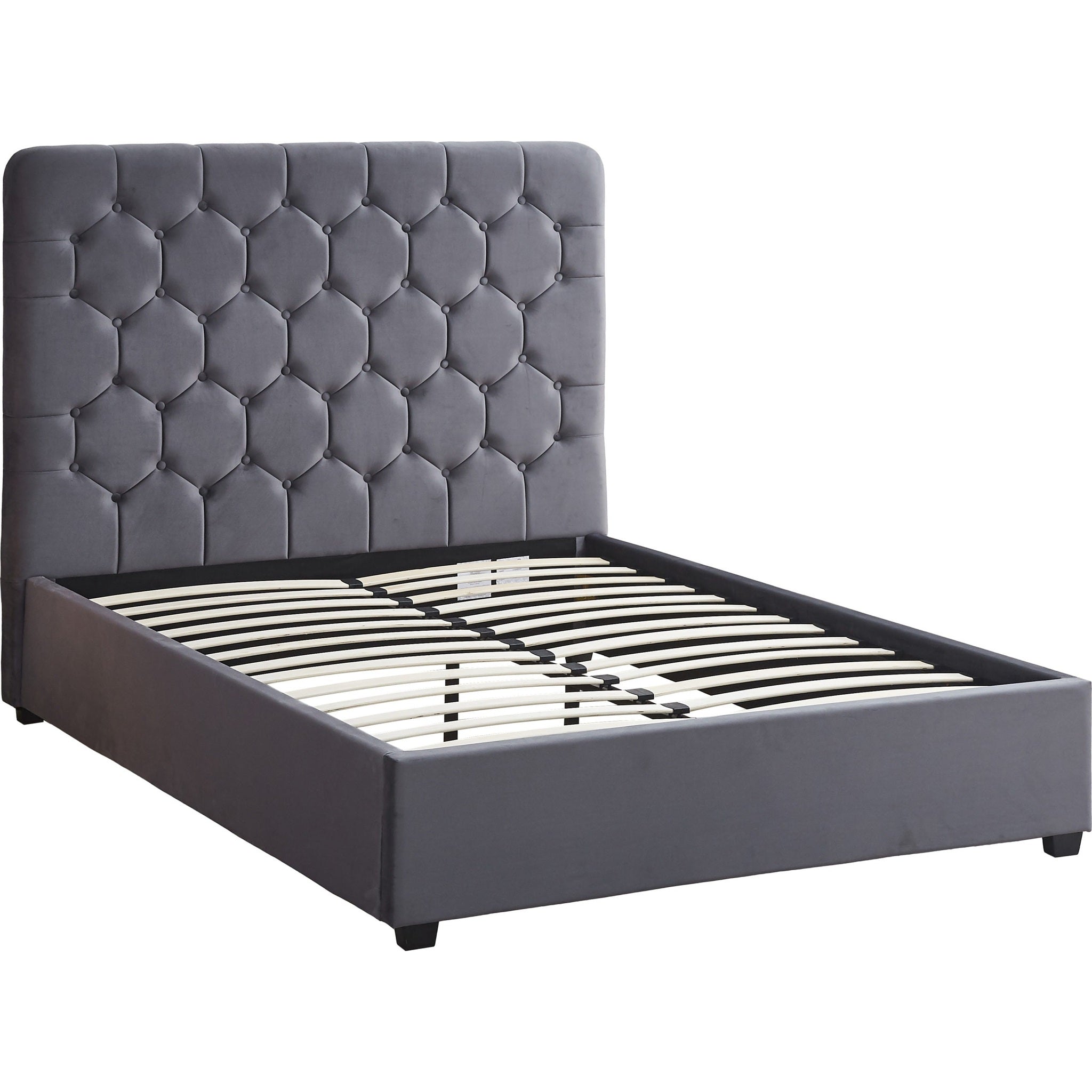 Madison 4'6" Bed - Grey Velvet Fabric