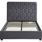 Madison 5' Bed - Grey Velvet Fabric