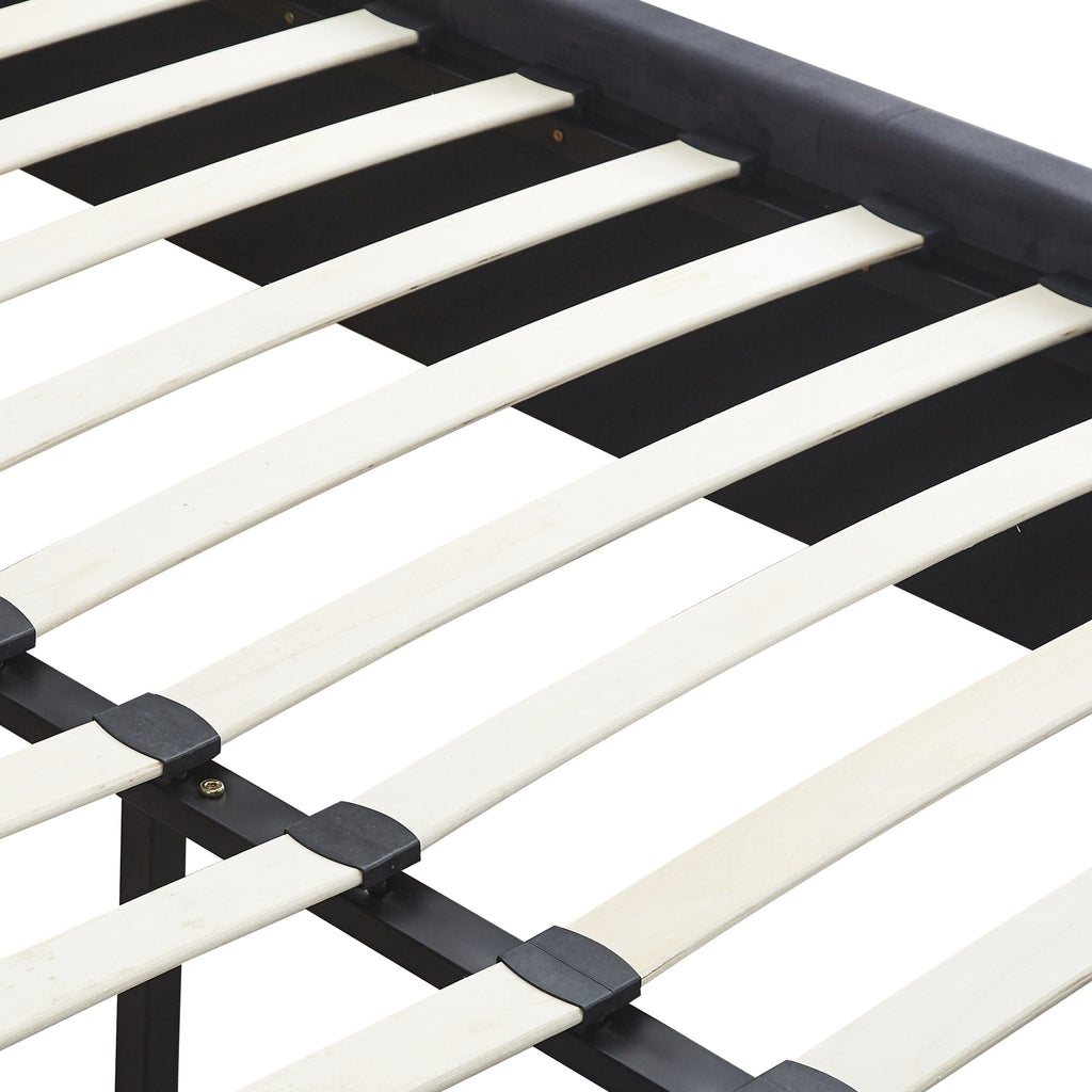 Madison 5' Bed - Grey Velvet Fabric