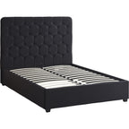 Madison 4'6" Ottoman Bed - Black Velvet Fabric