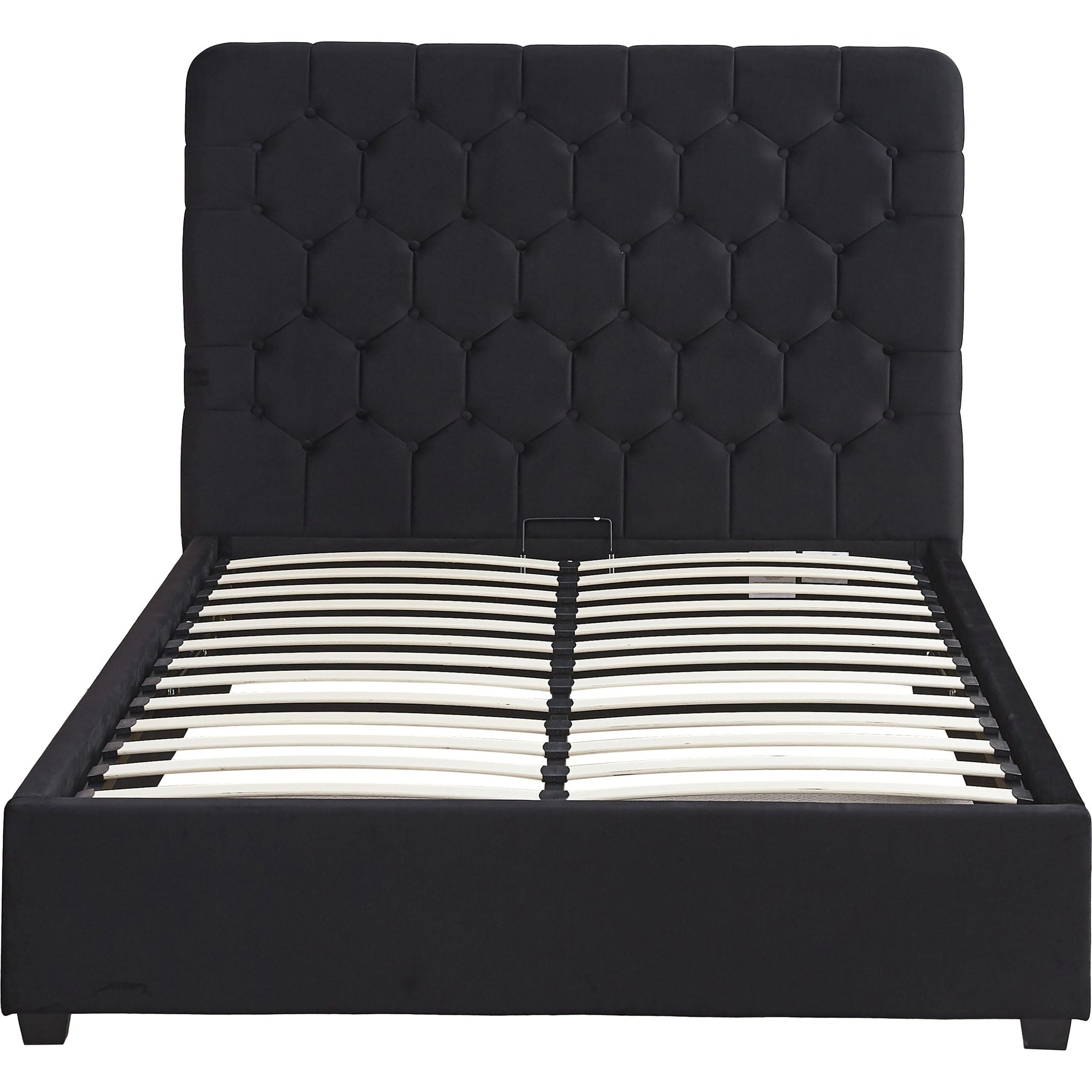 Madison 5' Ottoman Bed - Black Velvet Fabric