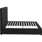 Madison 4'6" Ottoman Bed - Black Velvet Fabric