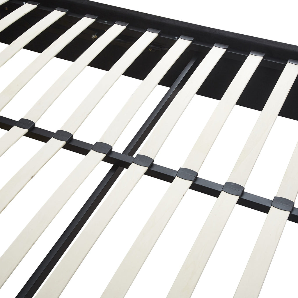 Madison 5' Ottoman Bed - Black Velvet Fabric