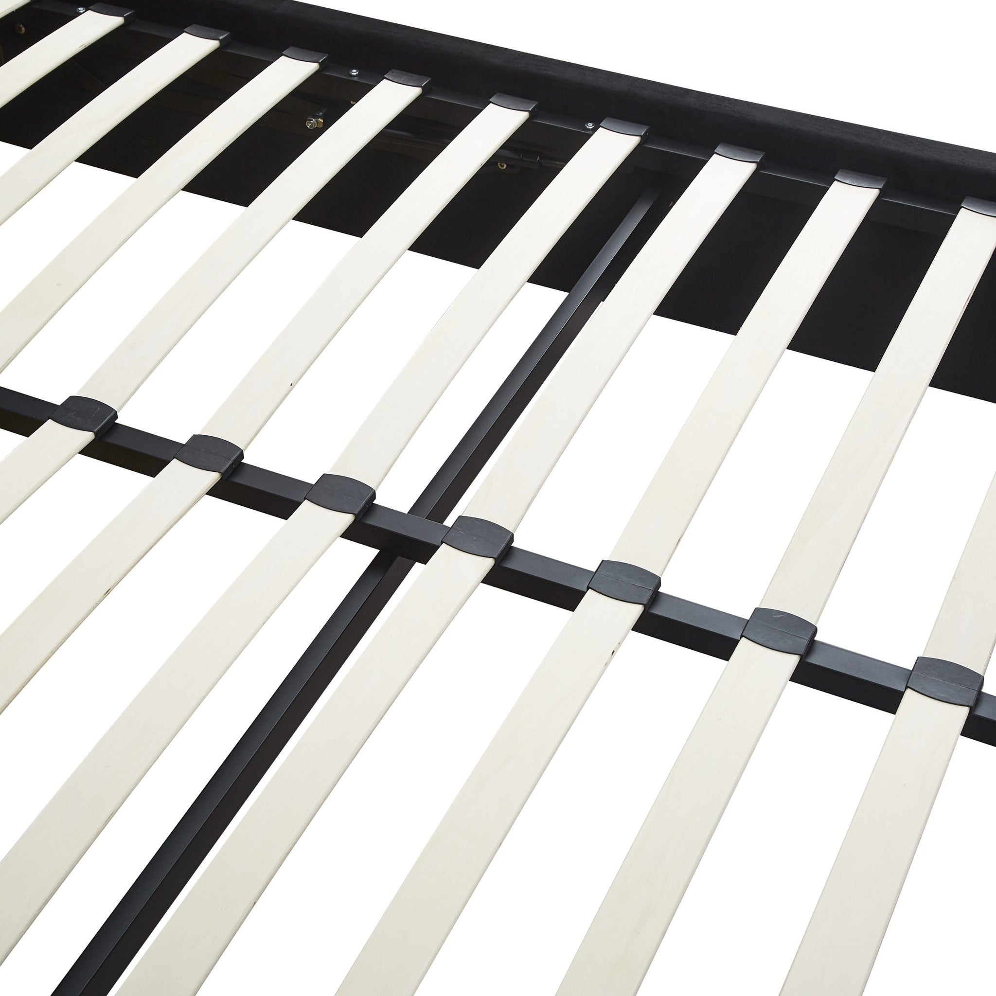 Madison 5' Ottoman Bed - Black Velvet Fabric