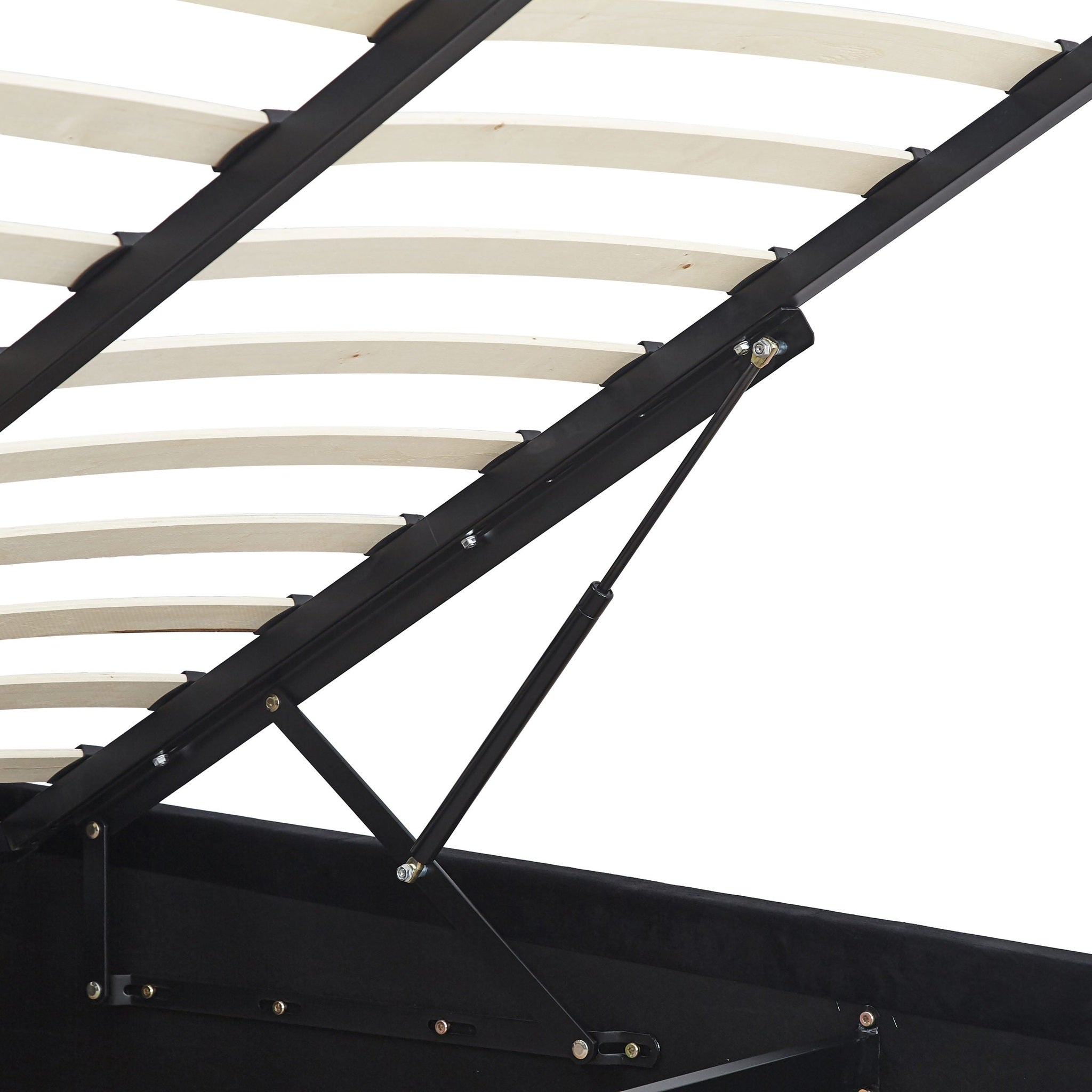 Madison 4'6" Ottoman Bed - Black Velvet Fabric