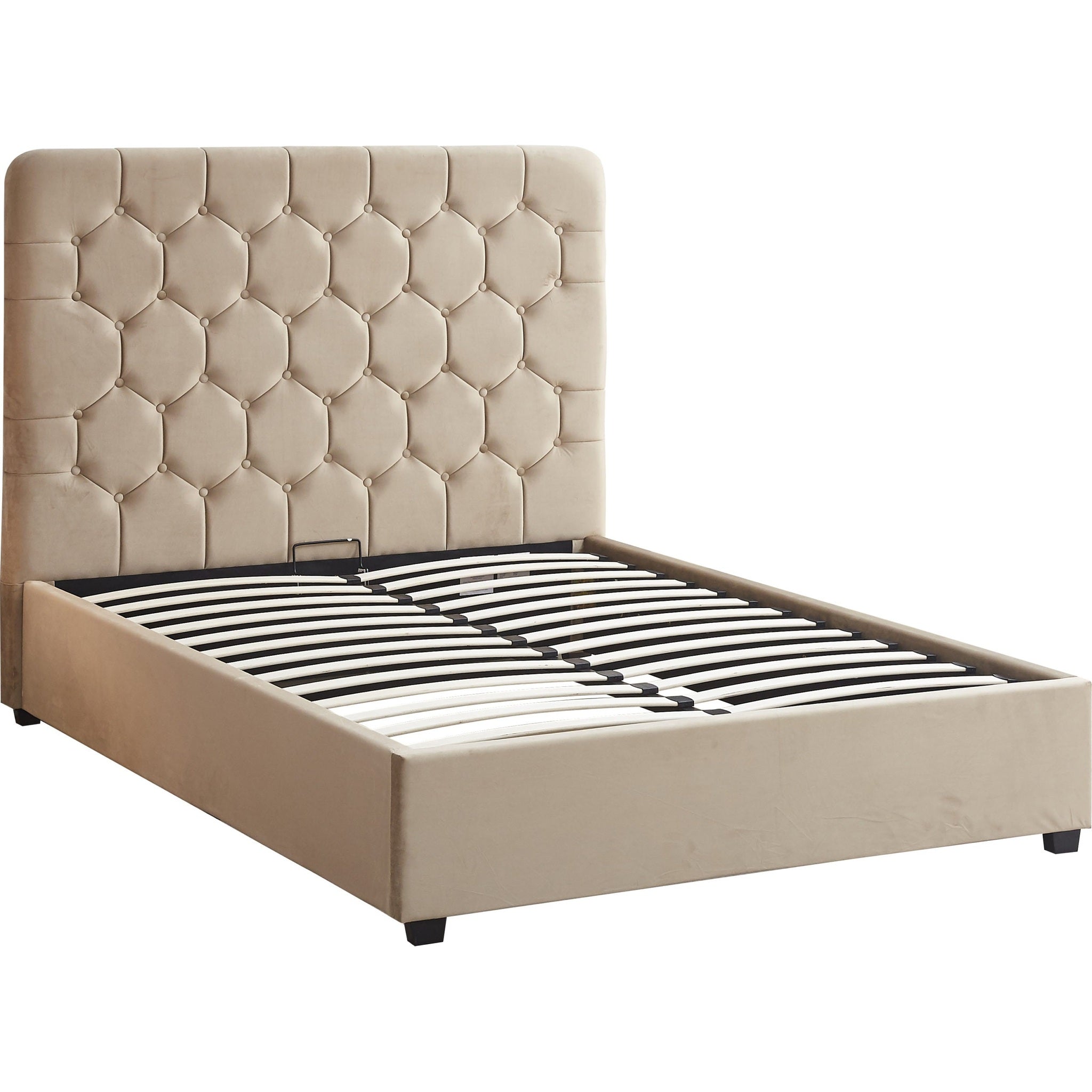 Madison 4'6" Ottoman Bed - Fawn Velvet Fabric