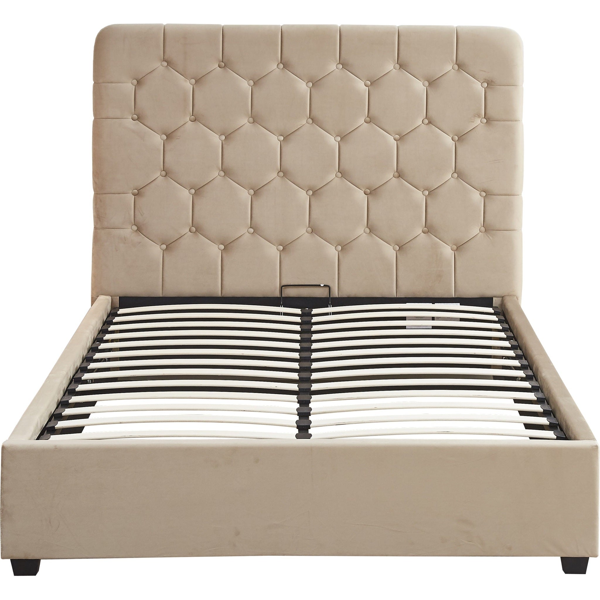 Madison 4'6" Ottoman Bed - Fawn Velvet Fabric