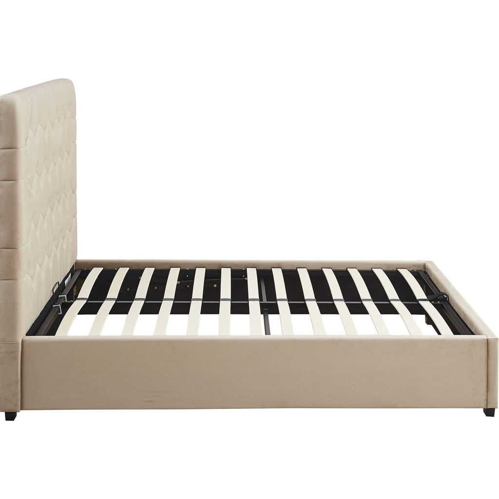 Madison 4'6" Ottoman Bed - Fawn Velvet Fabric