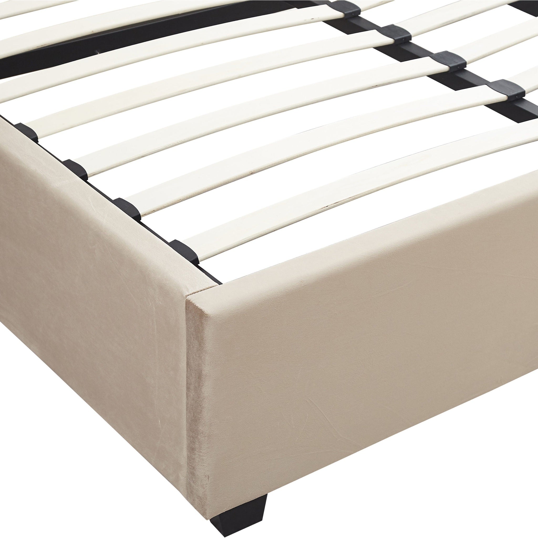 Madison 5' Ottoman Bed - Fawn Velvet Fabric