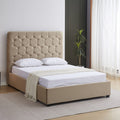 Madison 4'6" Ottoman Bed - Fawn Velvet Fabric