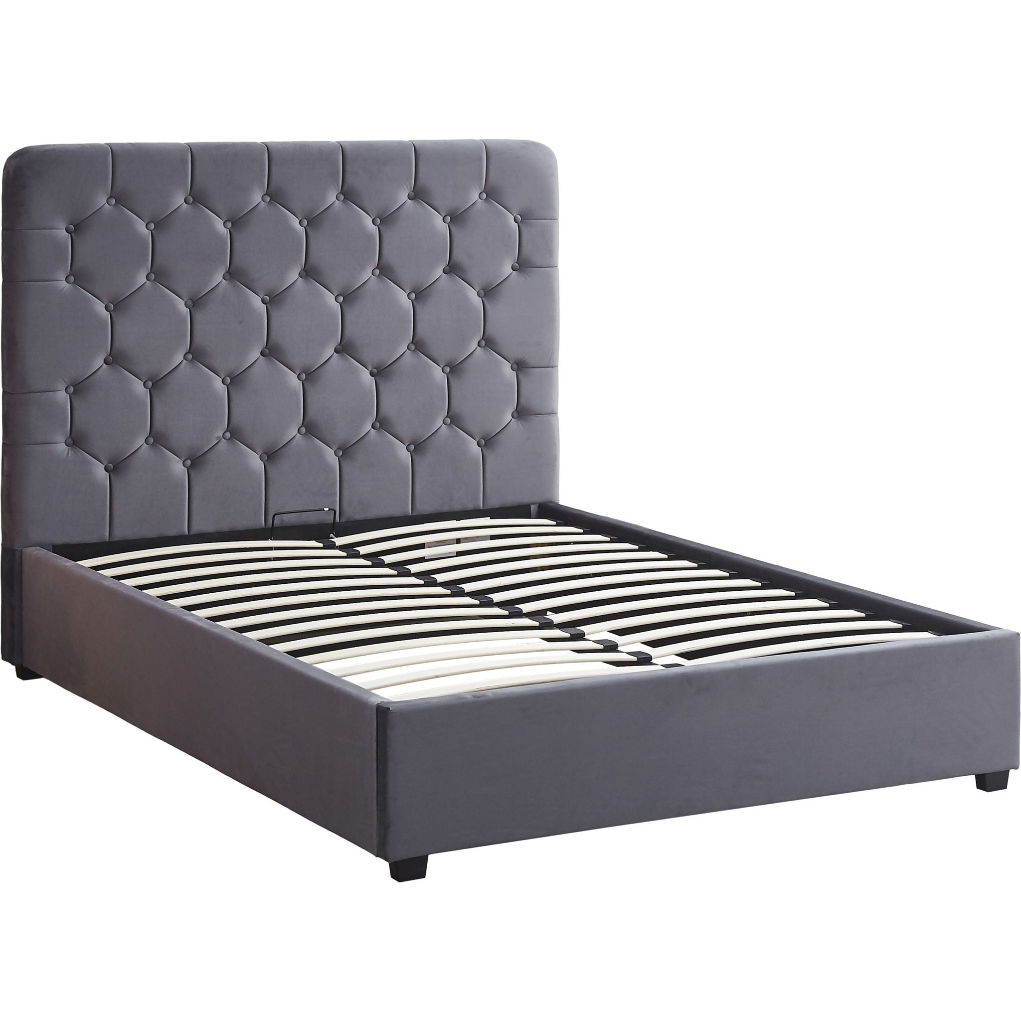 Madison 5' Ottoman Bed - Grey Velvet Fabric