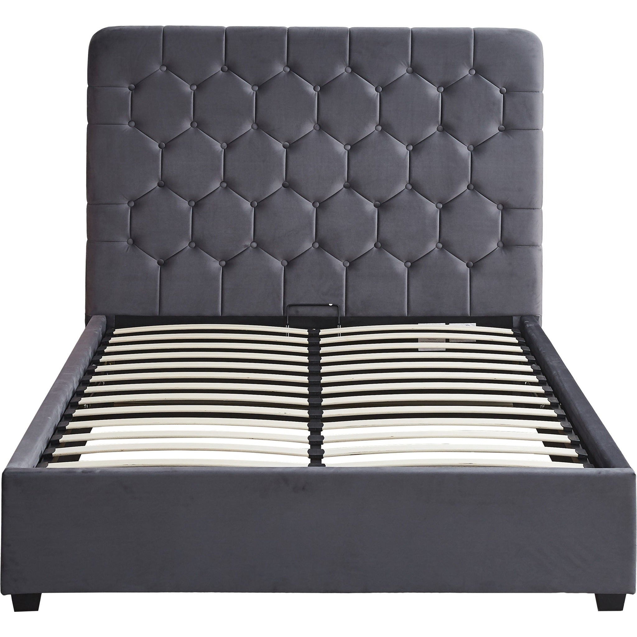 Madison 5' Ottoman Bed - Grey Velvet Fabric