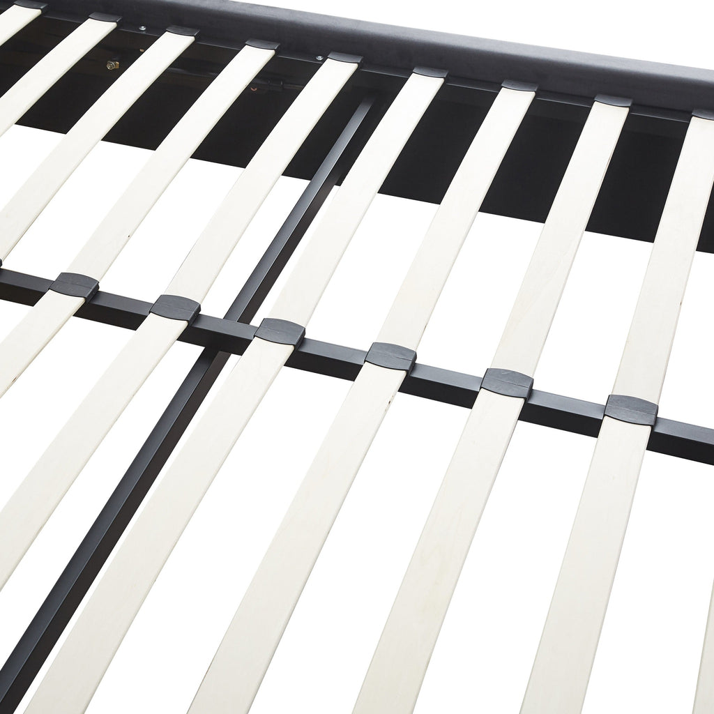 Madison 5' Ottoman Bed - Grey Velvet Fabric