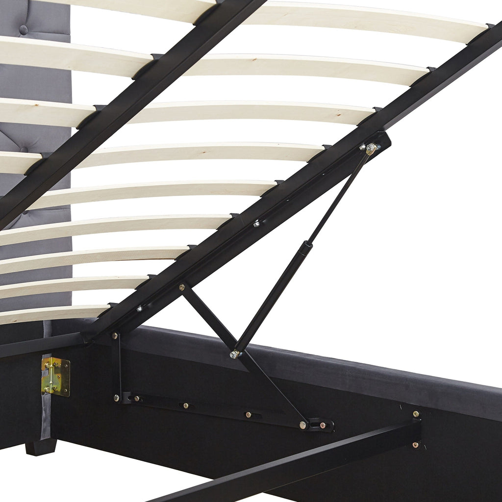 Madison 5' Ottoman Bed - Grey Velvet Fabric