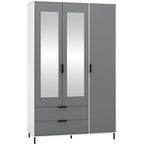 Madrid 3 Door 2 Drawer Wardrobe - Grey/White Gloss