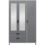 Madrid 3 Door 2 Drawer Wardrobe - Grey/White Gloss