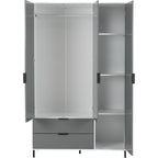 Madrid 3 Door 2 Drawer Wardrobe - Grey/White Gloss