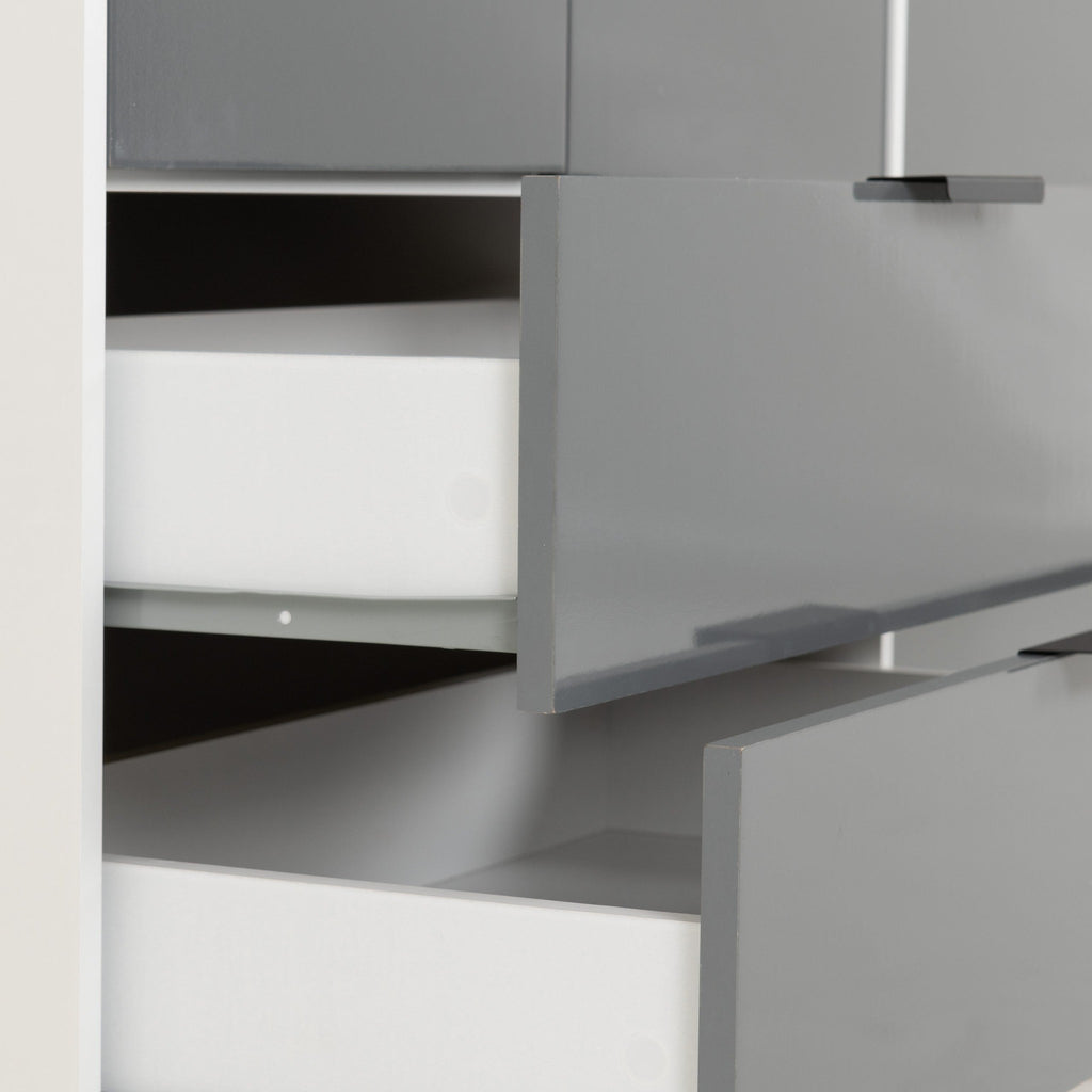 Madrid 3 Door 2 Drawer Wardrobe - Grey/White Gloss