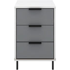 Madrid 3 Drawer Bedside - Grey/White Gloss
