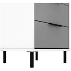 Madrid 3 Drawer Bedside - Grey/White Gloss
