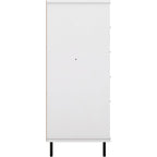 Madrid 5 Drawer Narrow Chest - Grey/White Gloss