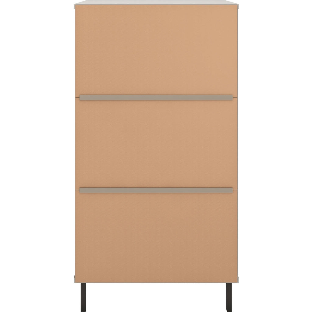 Madrid 5 Drawer Narrow Chest - Grey/White Gloss