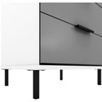 Madrid 5 Drawer Narrow Chest - Grey/White Gloss