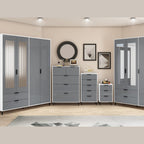 Madrid 3 Door 2 Drawer Wardrobe - Grey/White Gloss