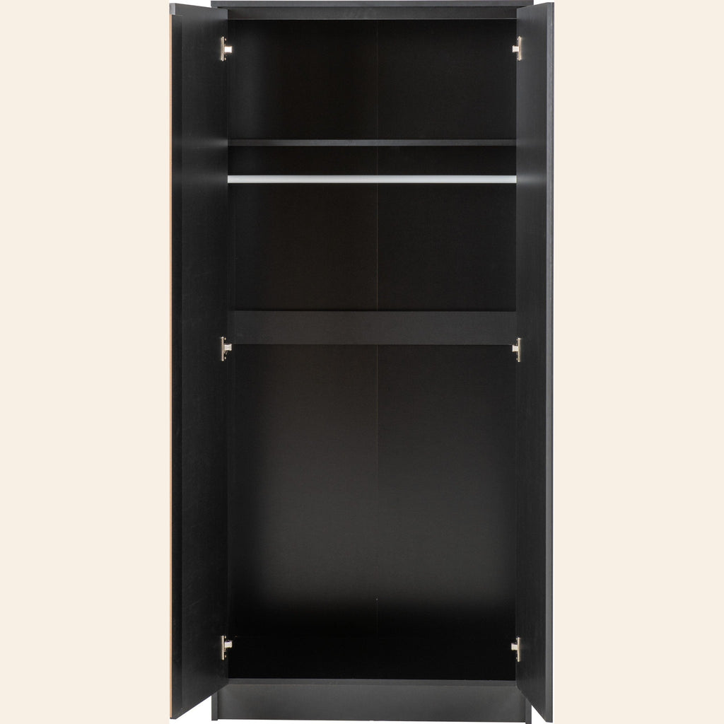 Malvern 2 Door Wardrobe - Black