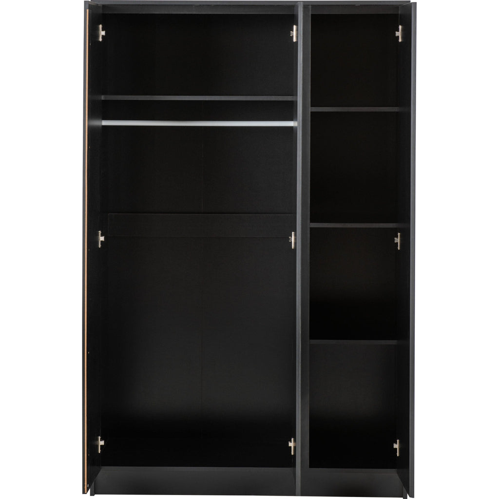 Malvern 3 Door Wardrobe - Black
