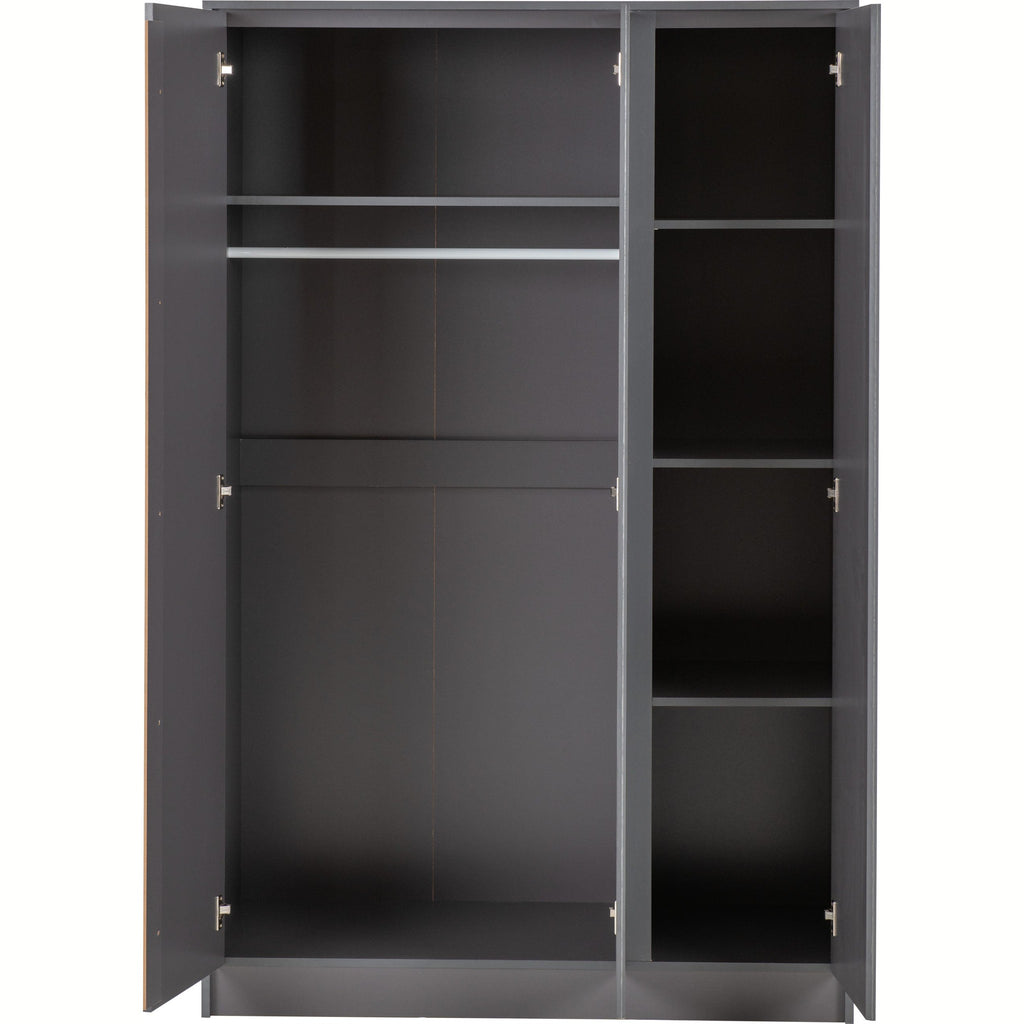 Malvern 3 Door Wardrobe - Grey